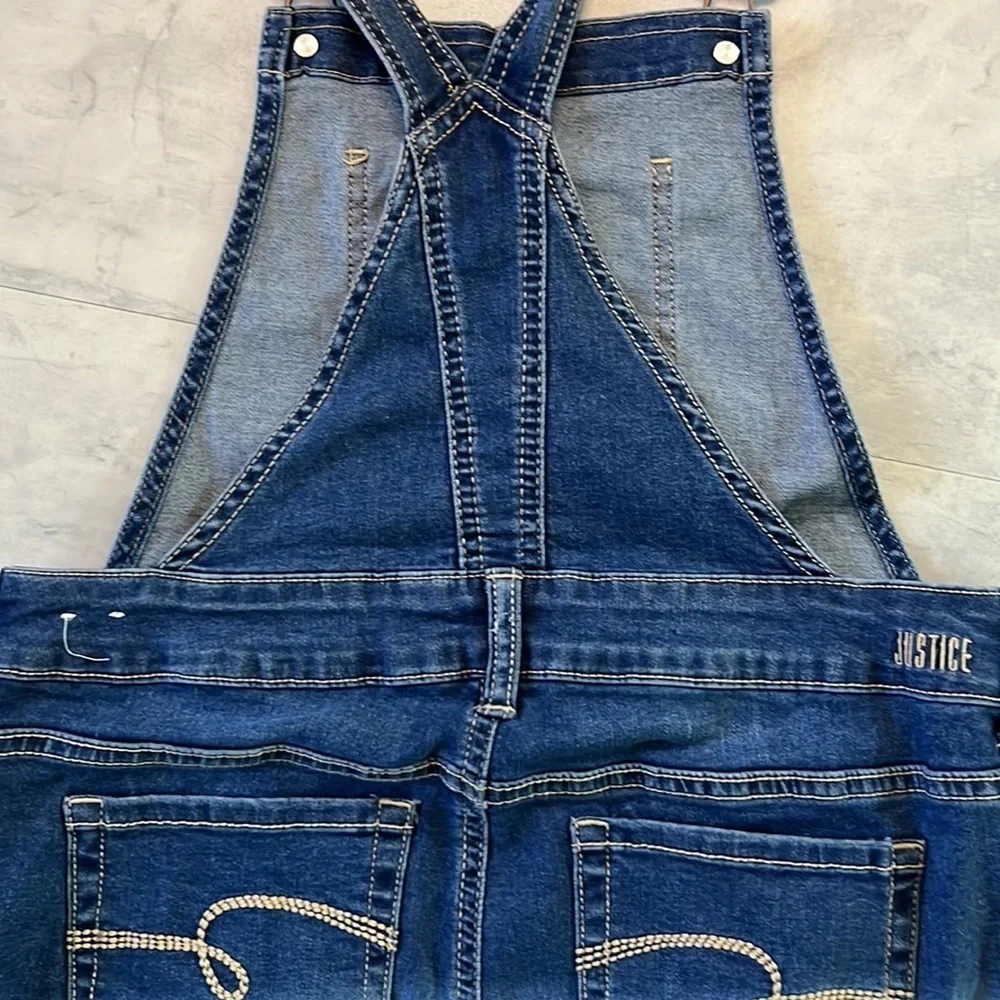 Justice Ombre Blue/White Shortalls Girl’s Sz 16 NWOT Fit Jr. Size 5